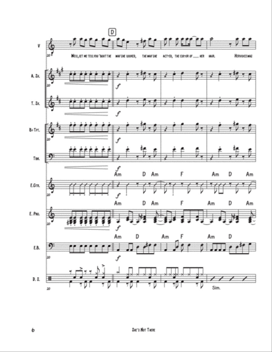She's Not There Jazz Ensemble scores gallery preview page 6