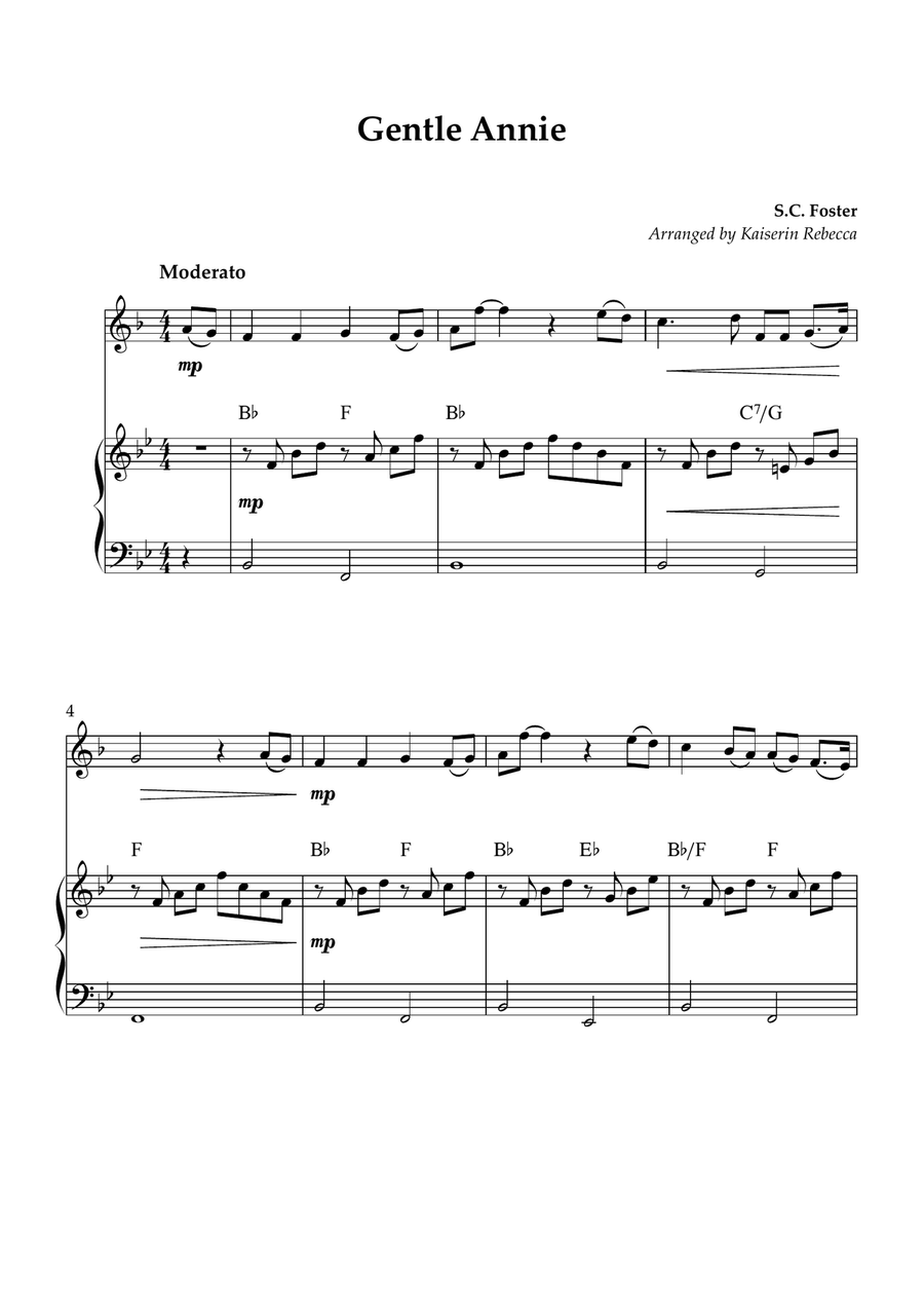 Gentle Annie English Horn scores gallery preview page 1