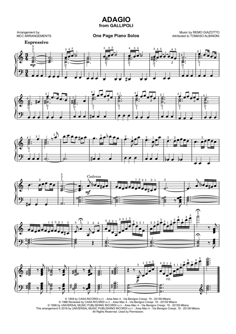 Adagio In G Minor Piano Method scores gallery preview page 1
