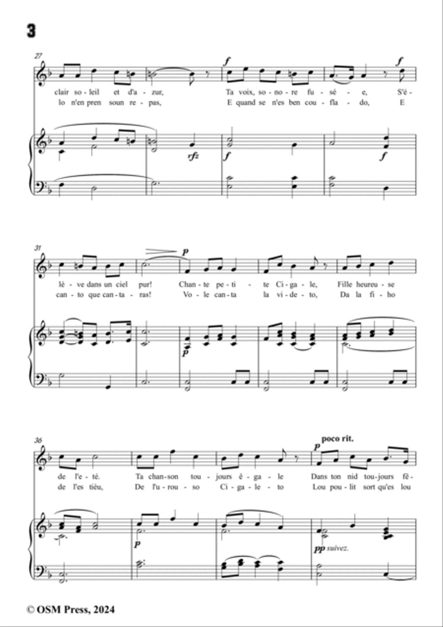 Paladilhe-La cigale,in F Major Voice scores gallery preview page 4