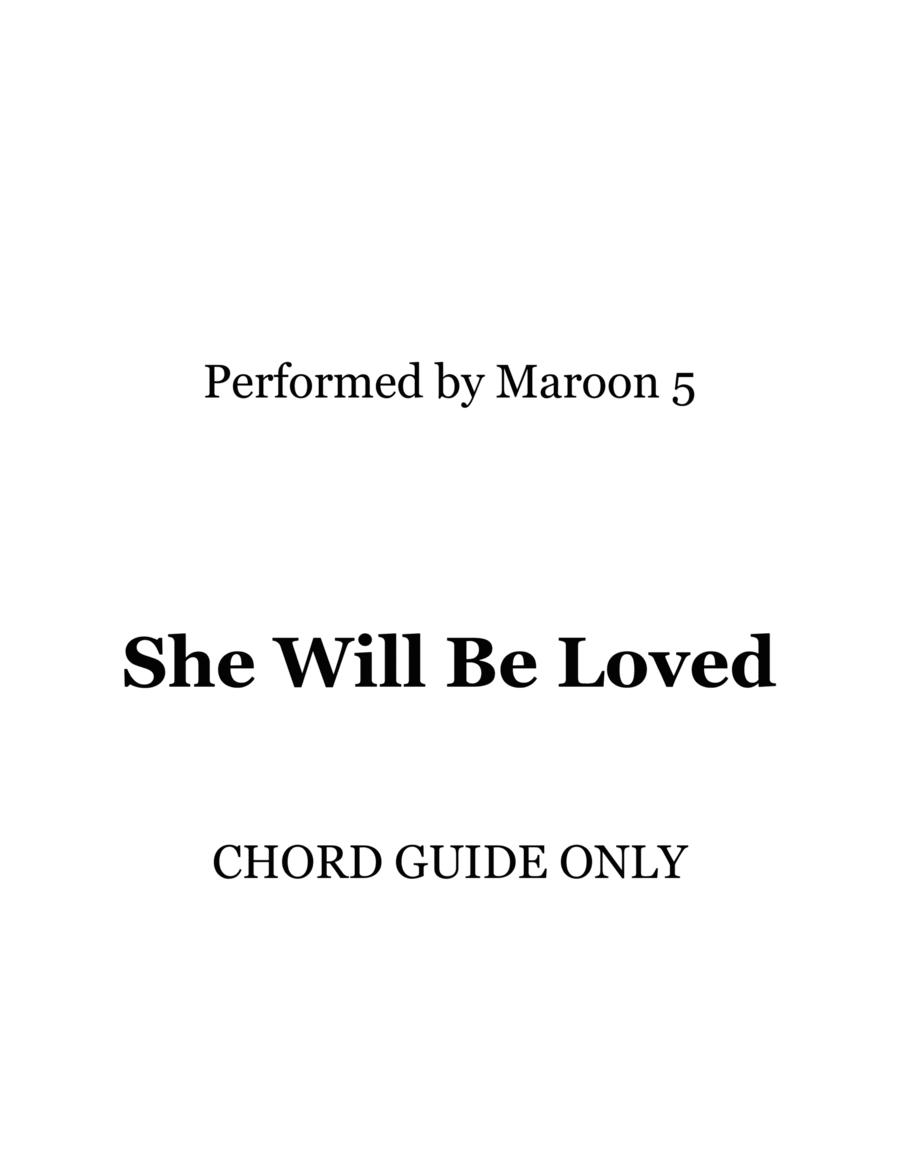 She Will Be Loved Piano scores gallery preview page 1