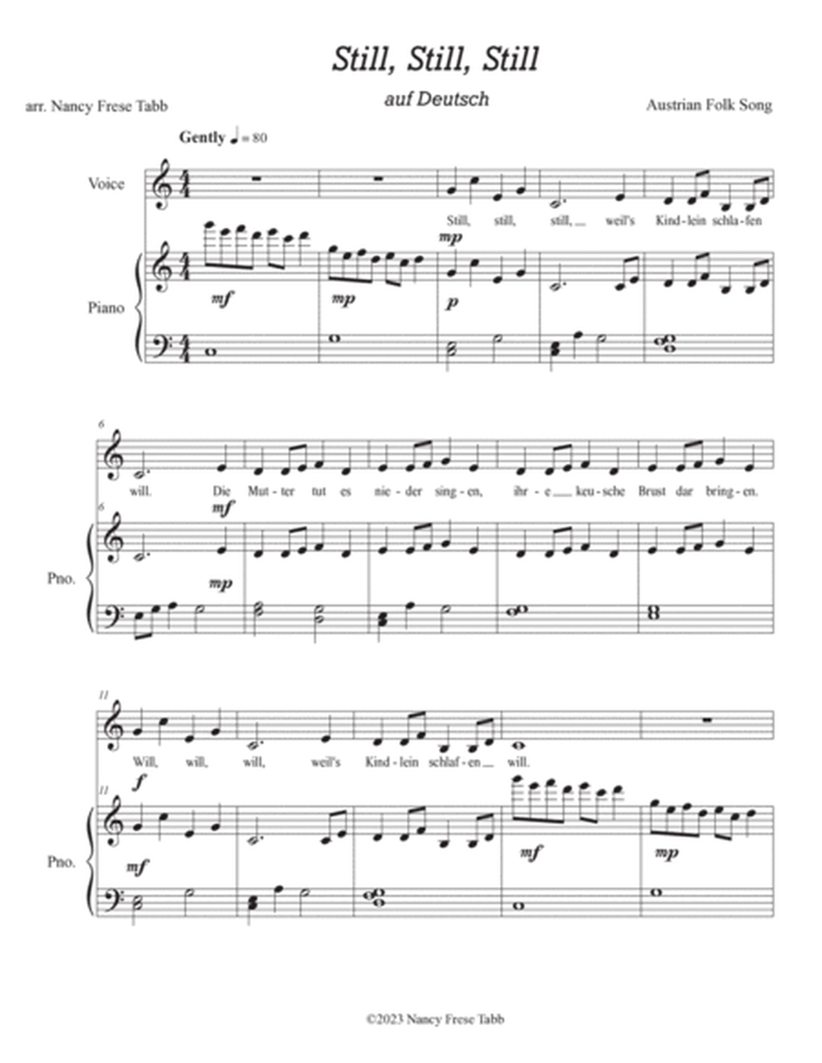 Still, Still, Still arranged as a German Vocal Solo (2 vs.) with Easy Piano Accompaniment image number null
