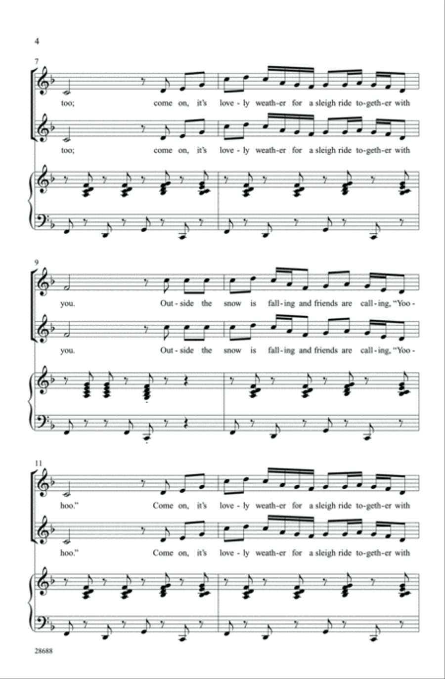 On with the Snow! (A Medley) 2-Part scores gallery preview page 3