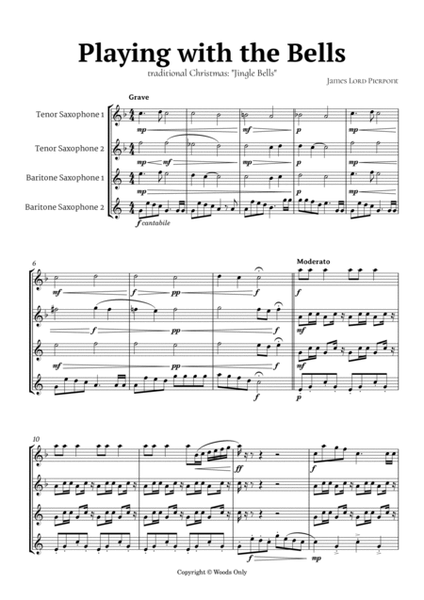 Jingle Bells for Saxophone Quartet TTBB image number null