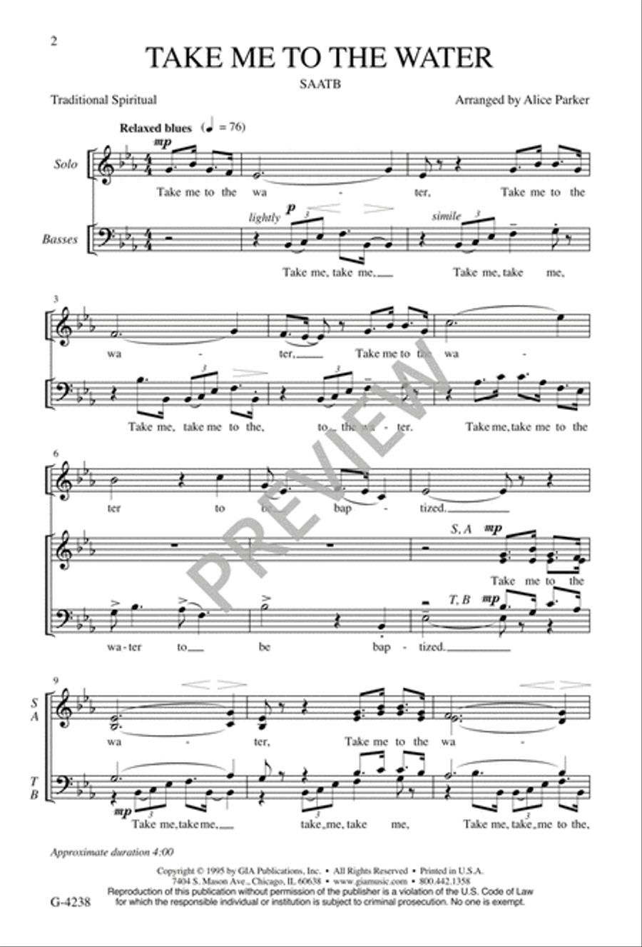 Take Me to the Water Choir scores gallery preview page 3