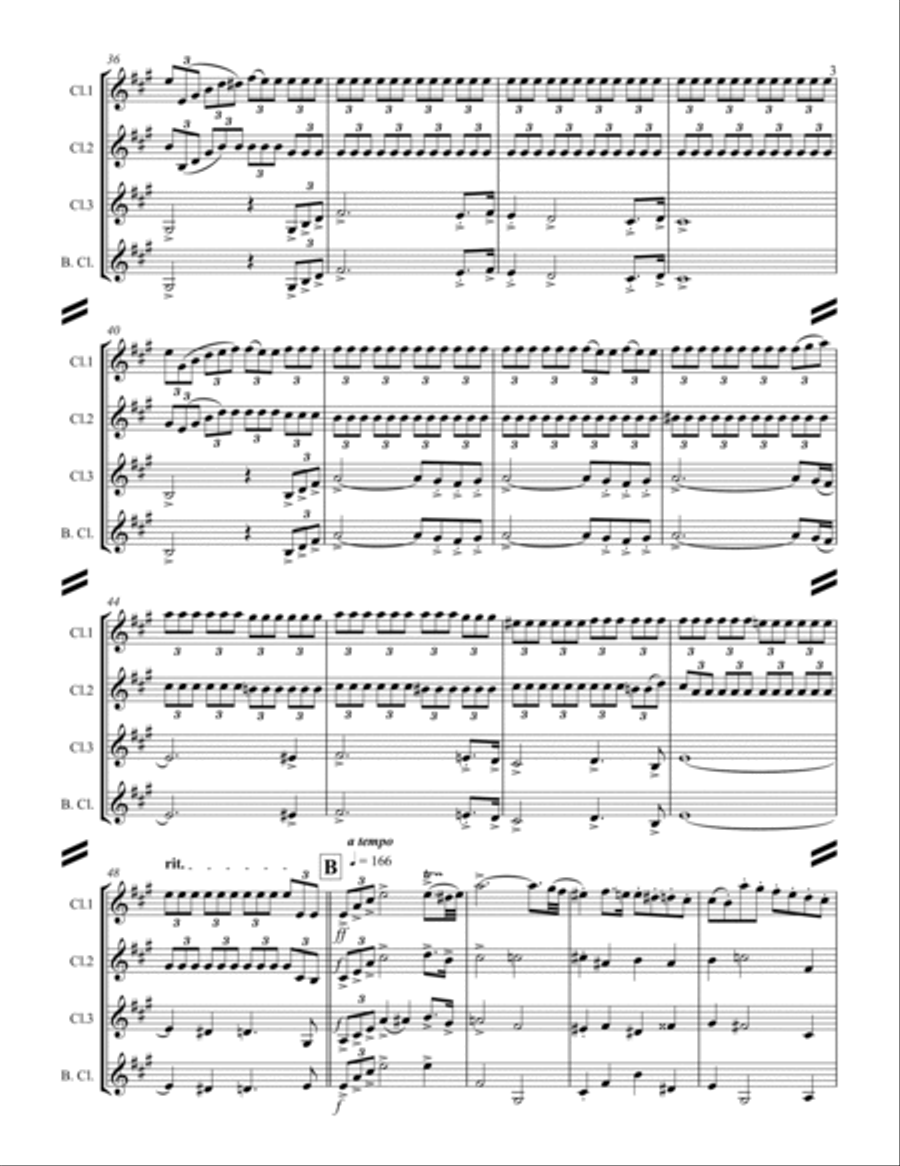 Lohengrin – Prelude to Act III (for Clarinet Quartet) Clarinet Quartet scores gallery preview page 4