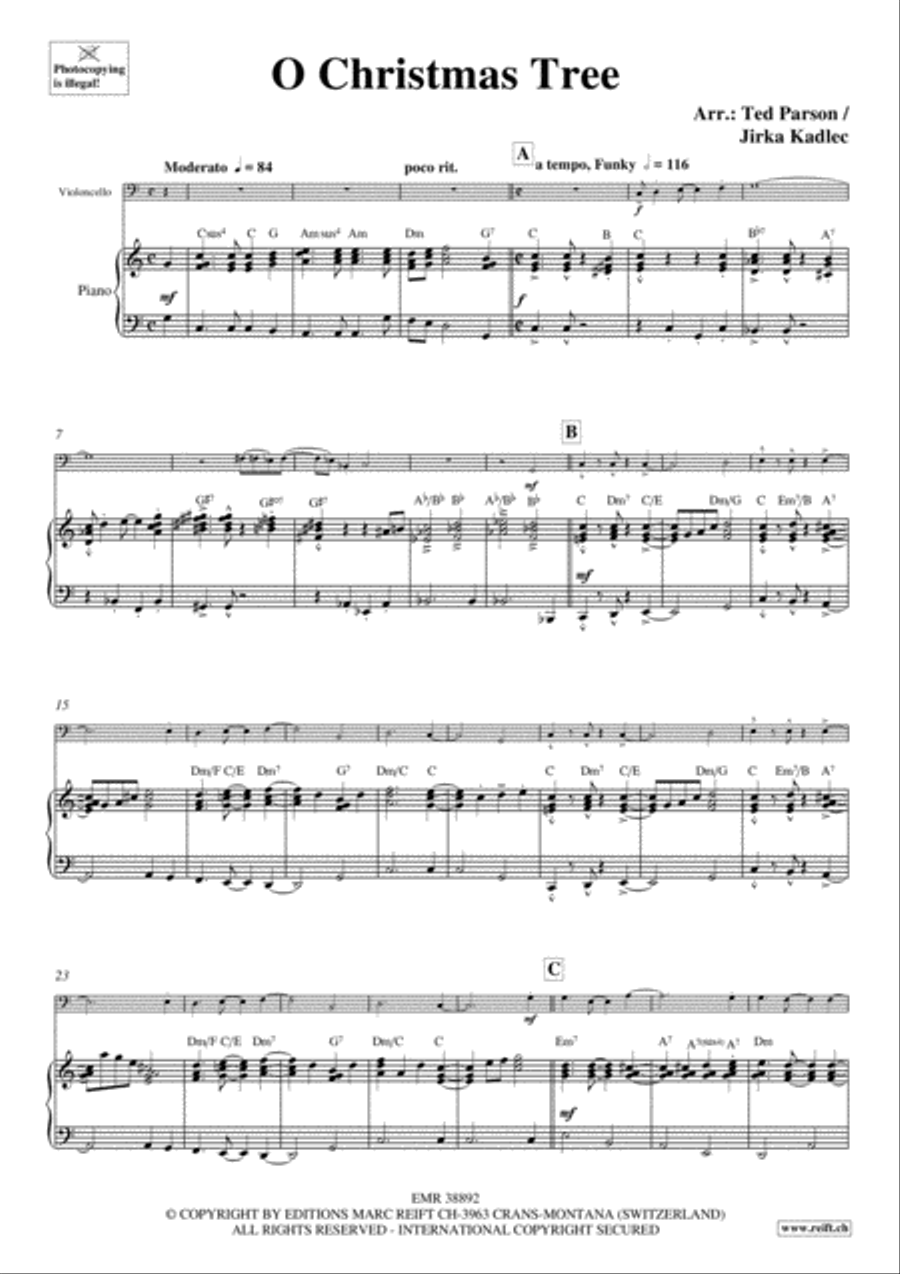 O Christmas Tree Piano Accompaniment scores gallery preview page 3