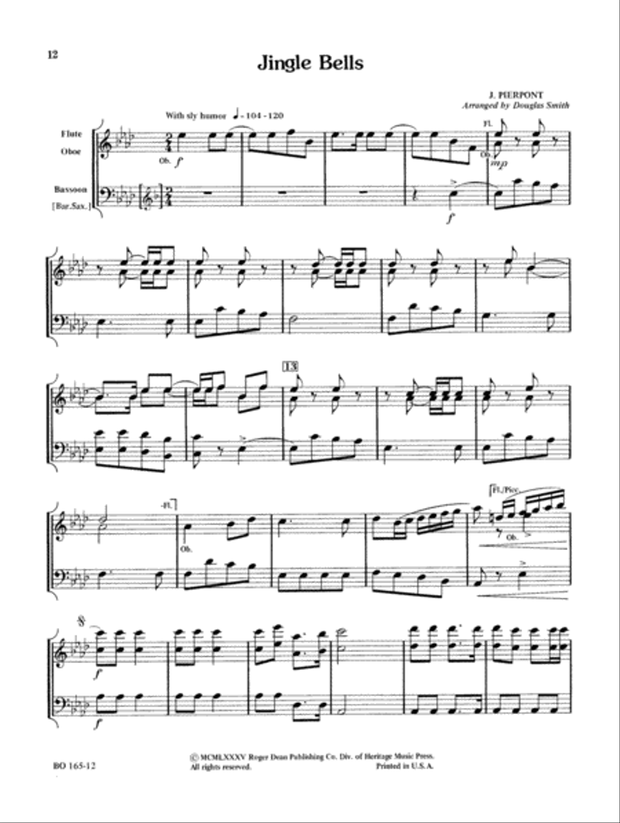 Christmas Folio for Four-Plus Woodwinds - Flute/Oboe Woodwind Ensemble scores gallery preview page 4