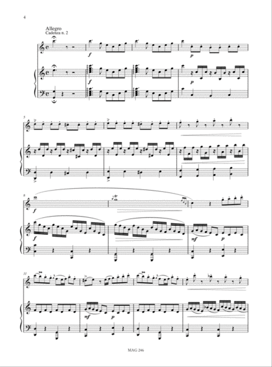 Cadenzas to Mozart’s Concerto KV 299 for Flute and Harp Flute scores gallery preview page 3