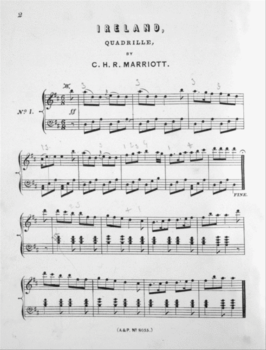 Ireland Quadrille. On Irish Air Piano Solo scores gallery preview page 2