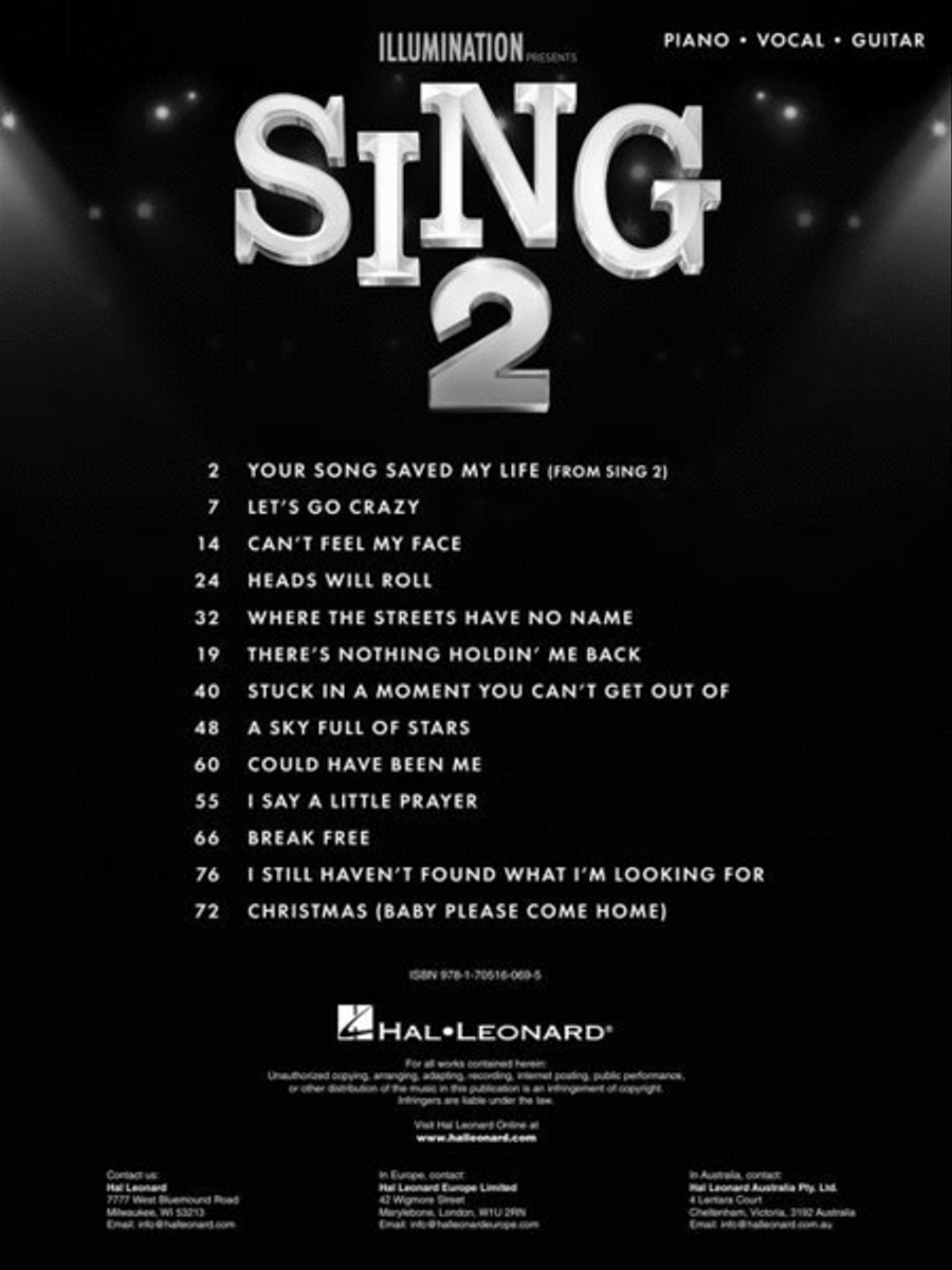 Sing 2 Piano, Vocal, Guitar scores gallery preview page 3