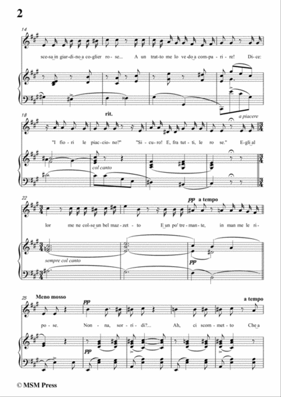 Tosti-Nonna,sorridi in A Major,for Voice and Piano Voice Solo scores gallery preview page 4
