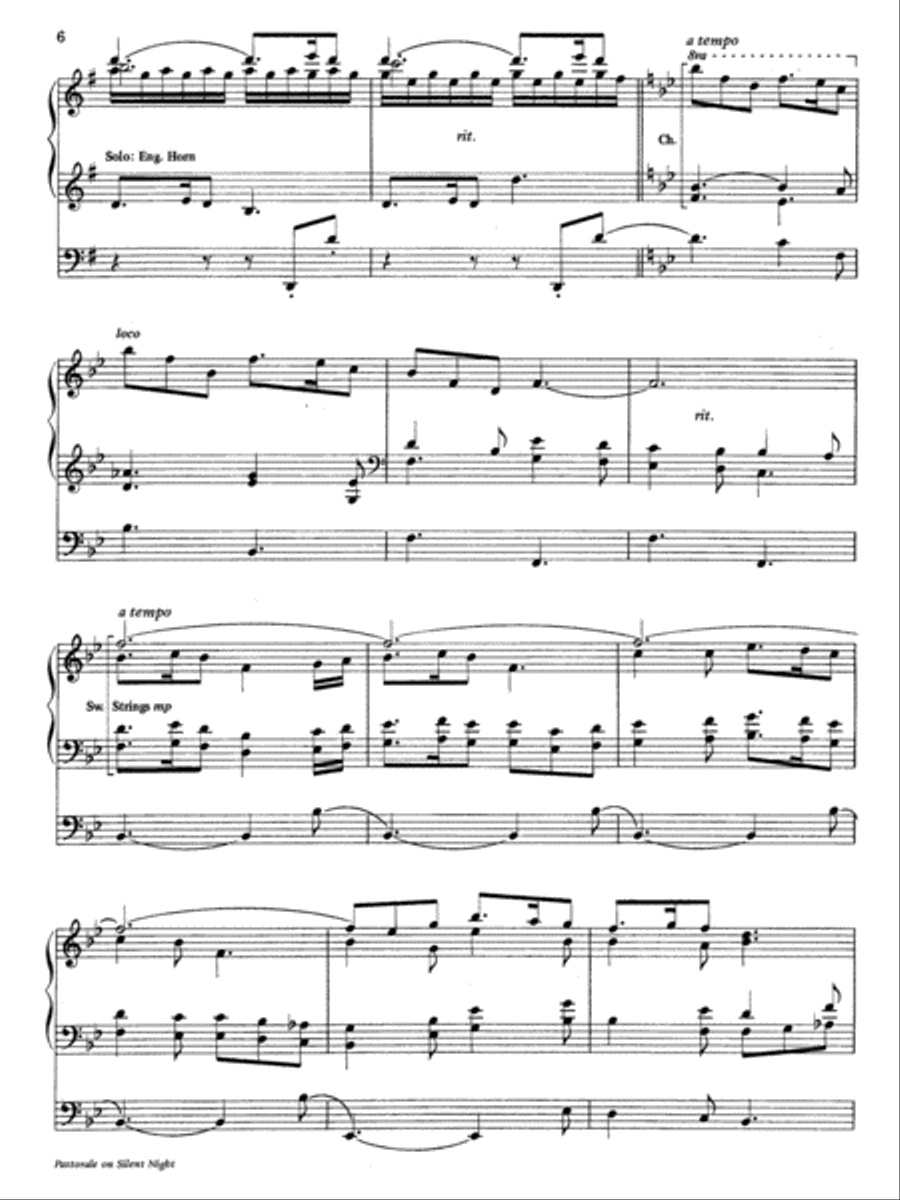 Pastorale on Silent Night Organ Solo scores gallery preview page 13