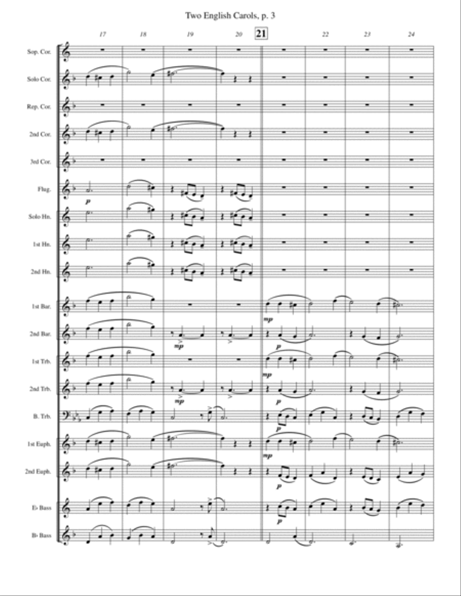 Two English Carols (Coventry Carol; What Child Is This?) Brass Band scores gallery preview page 3