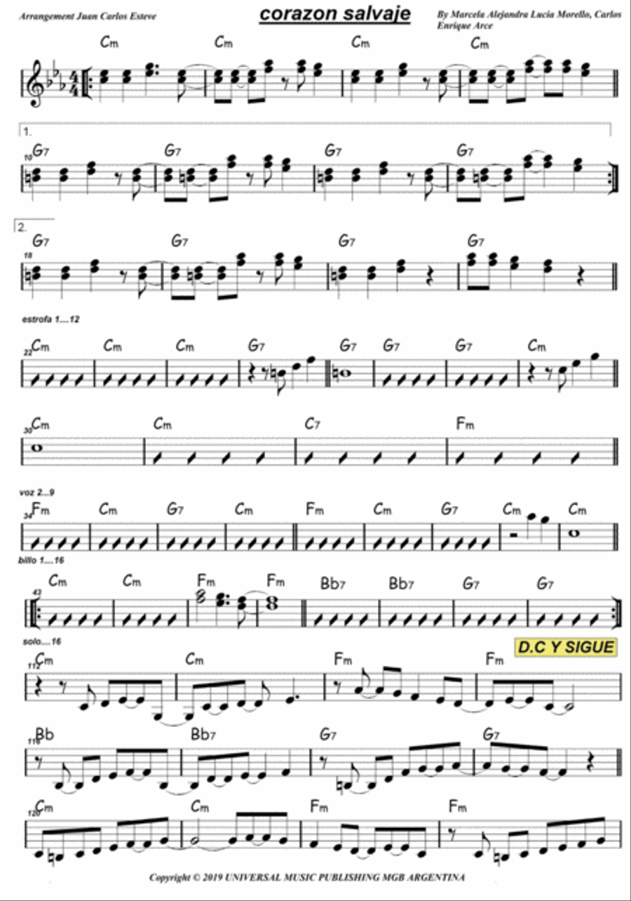 Corazon Salvaje Easy Piano scores gallery preview page 2