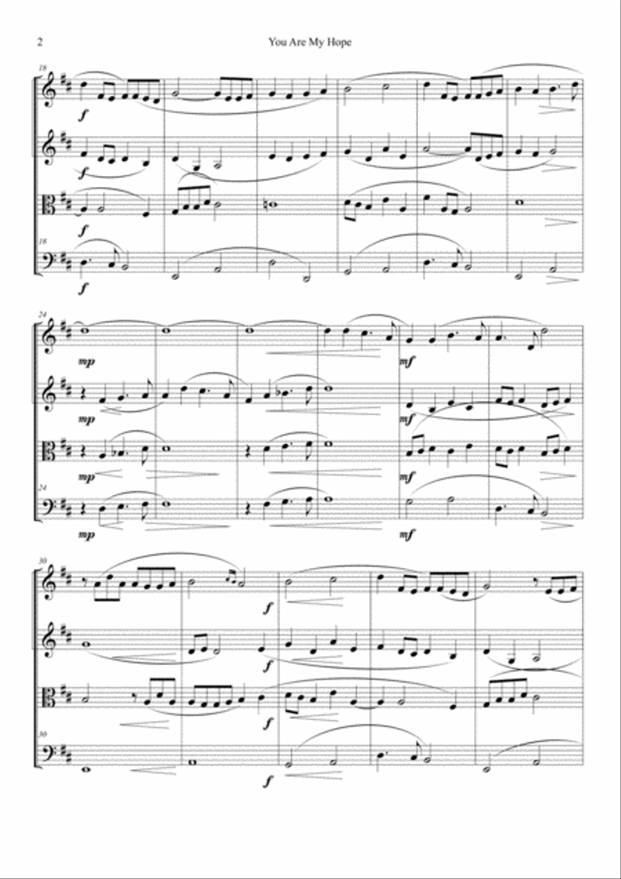 You Are My Hope String Quartet scores gallery preview page 2