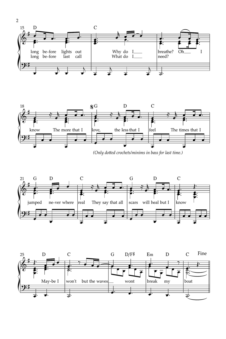 Boat Piano, Vocal, Guitar scores gallery preview page 2