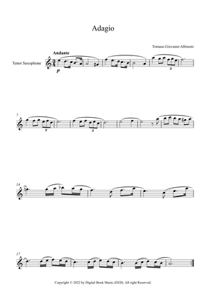 Book cover for Adagio (In G Minor) - Tomaso Giovanni Albinoni (Tenor Sax)