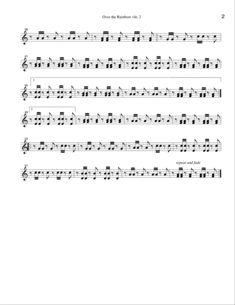 Over The Rainbow (from The Wizard Of Oz) String Quartet scores gallery preview page 6