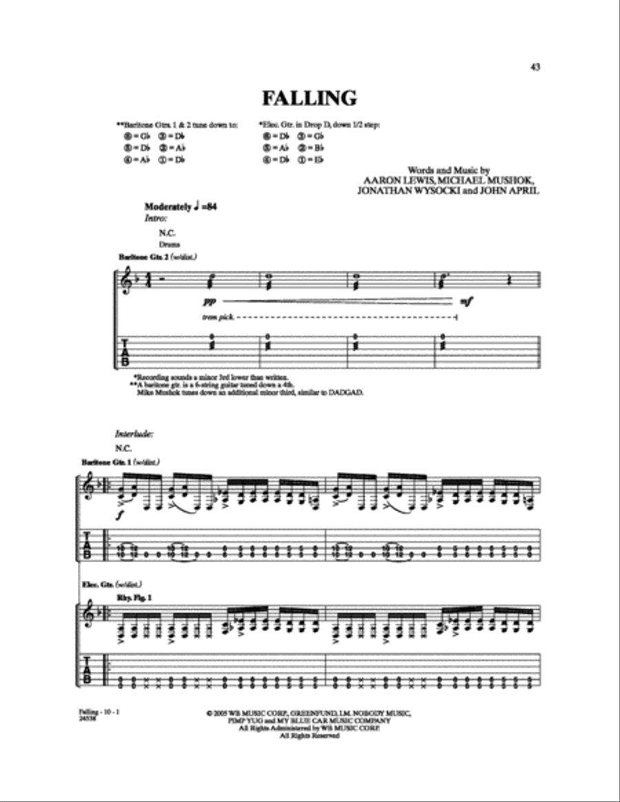 Falling Electric Guitar scores gallery preview page 1