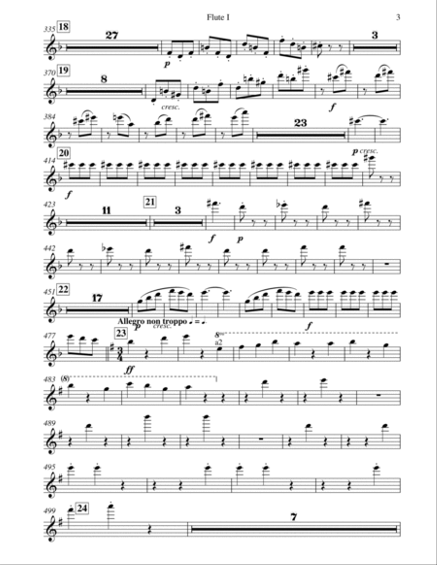 Saint Saens Morceau de concert, Op.154 for Harp and Orchestra (Complete parts without Solo Harp Part Full Orchestra scores gallery preview page 3