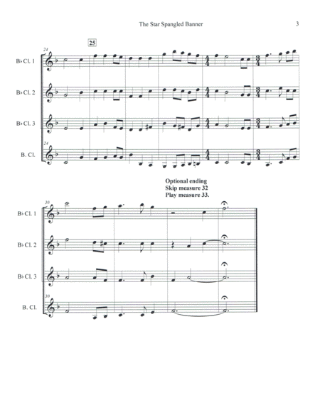 The Star Spangled Banner for Clarinet Quartet image number null
