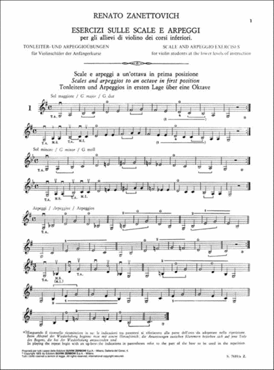 Esercizi Sulle Scale E Arpeggi Vol. 1 Violin Solo scores gallery preview page 2