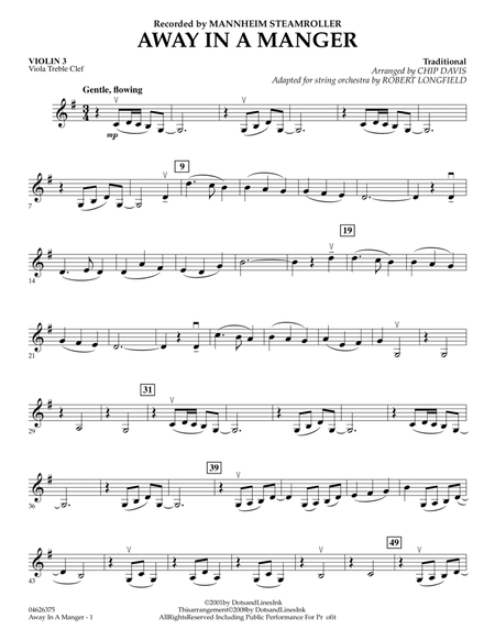 Away in a Manger - Violin 3 (Viola Treble Clef)
