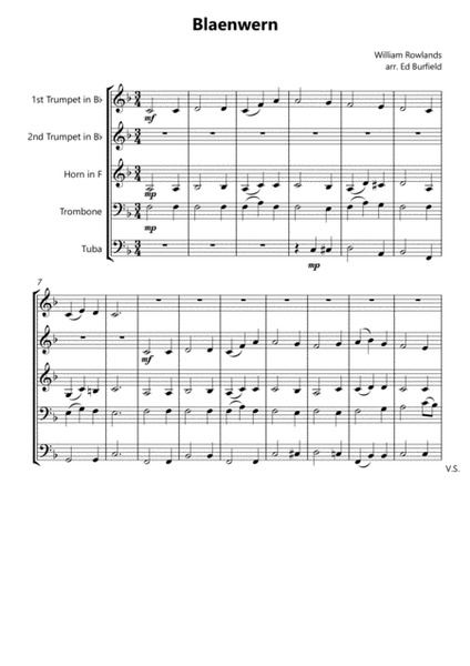 Blaenwern - Hymn Tune for Brass Quintet (with descant) image number null