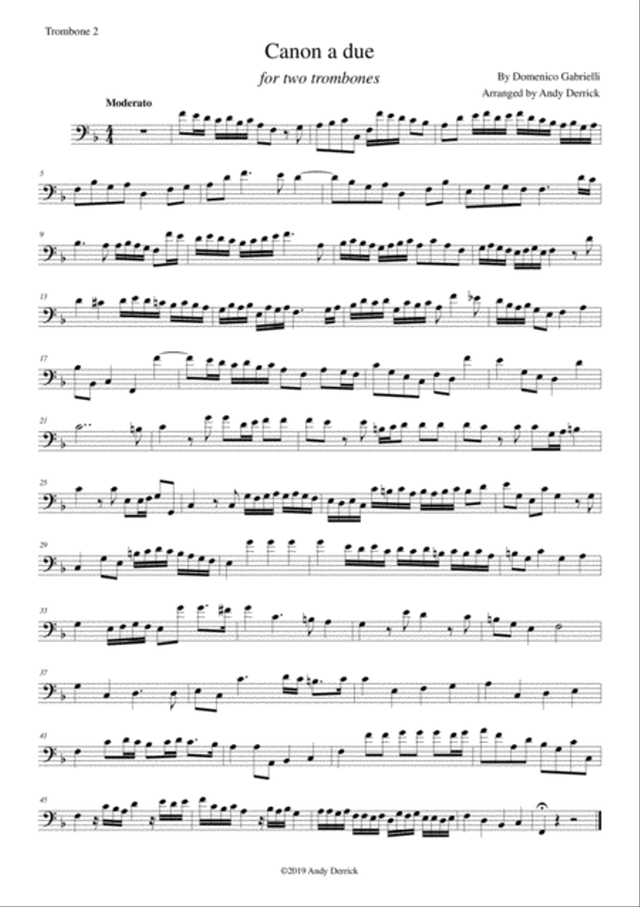 Canons for Two Trombones Trombone Duet scores gallery preview page 3