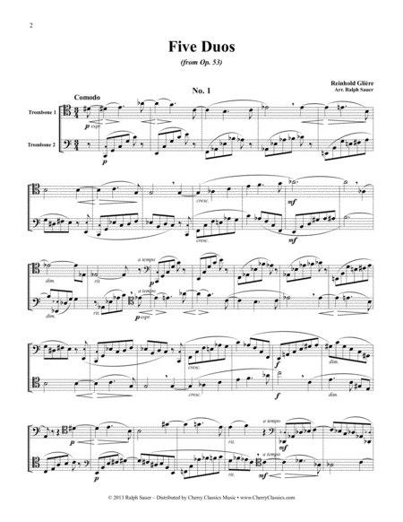 Five Duos from Op. 53 for Two Trombones