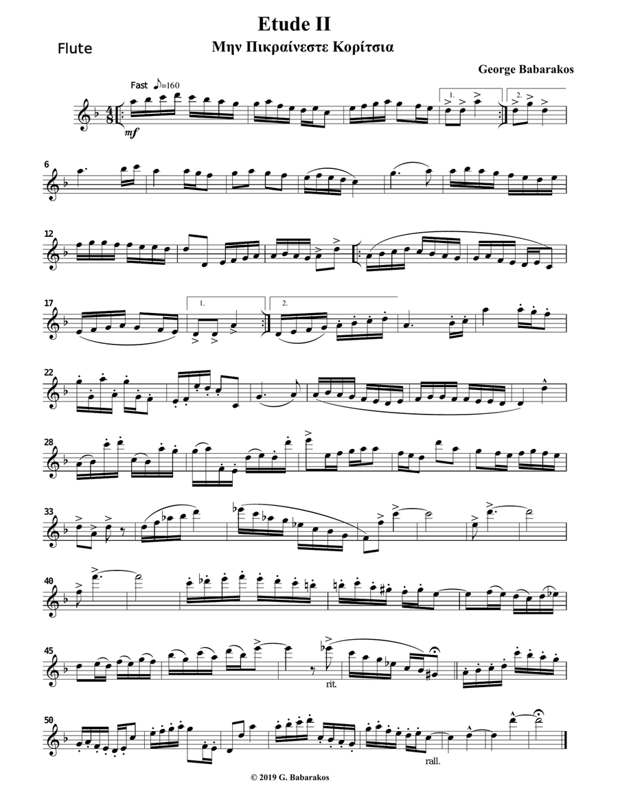 20 Etudes for Flute Based on Greek Traditional Melodies Flute Solo scores gallery preview page 4
