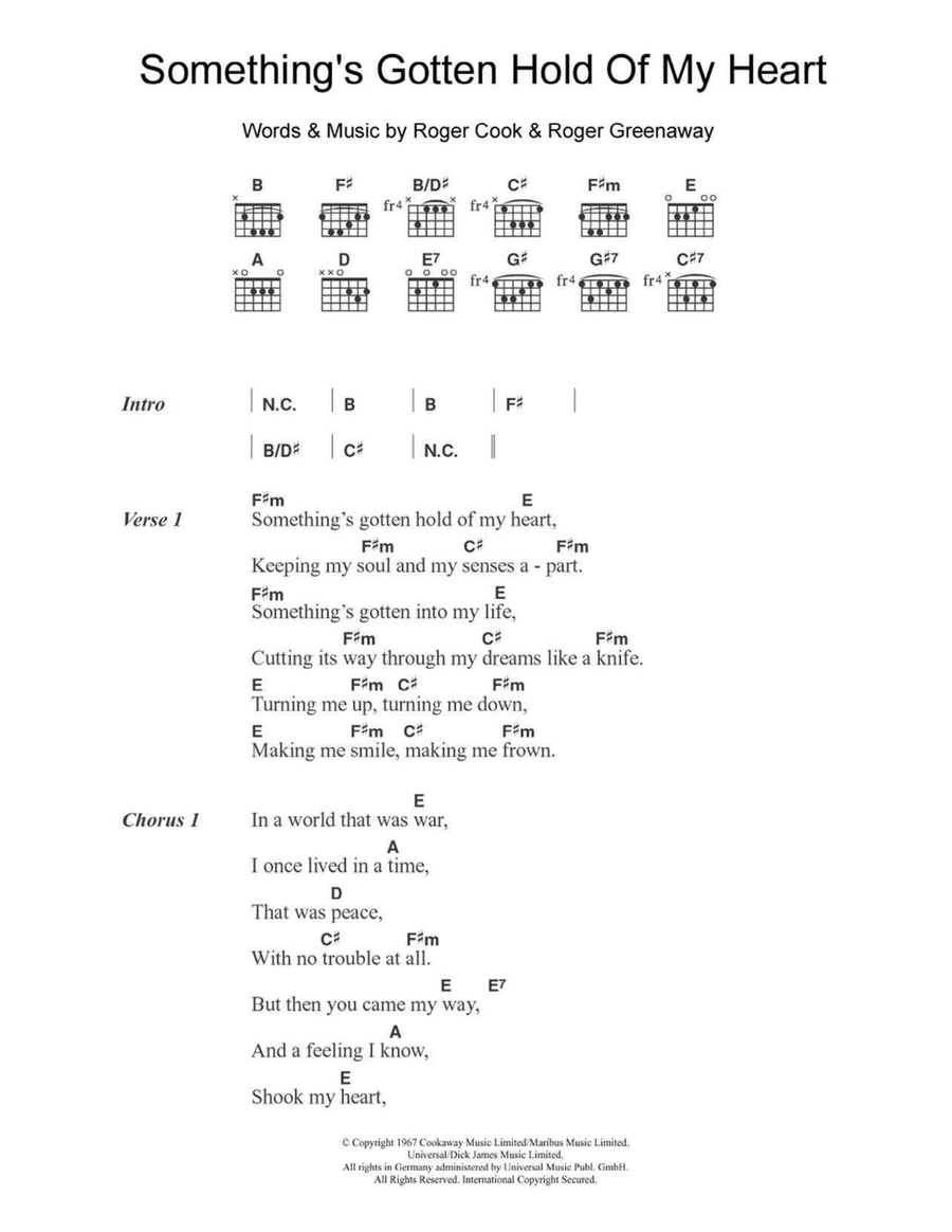 Something's Gotten Hold Of My Heart Acoustic Guitar scores gallery preview page 1