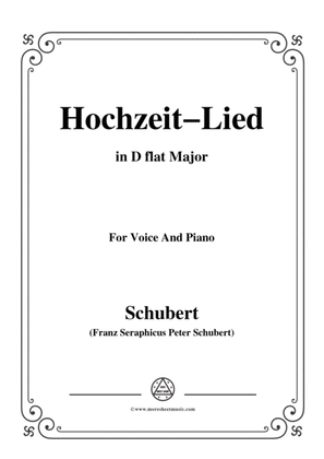 Book cover for Schubert-Hochzeit-Lied,in D flat Major,for Voice&Piano