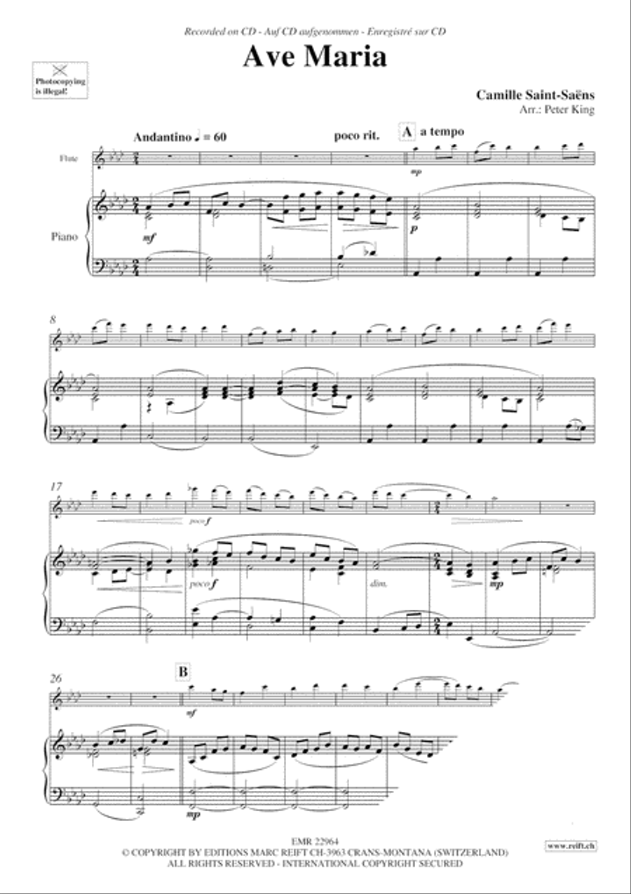 Ave Maria Flute Solo scores gallery preview page 4