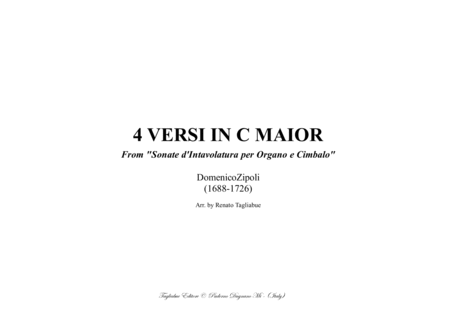 QUATTRO VERSI IN C MAJOR - D. Zipoli - From Sonate d’Intavolatura per Organo e Cimbalo image number null