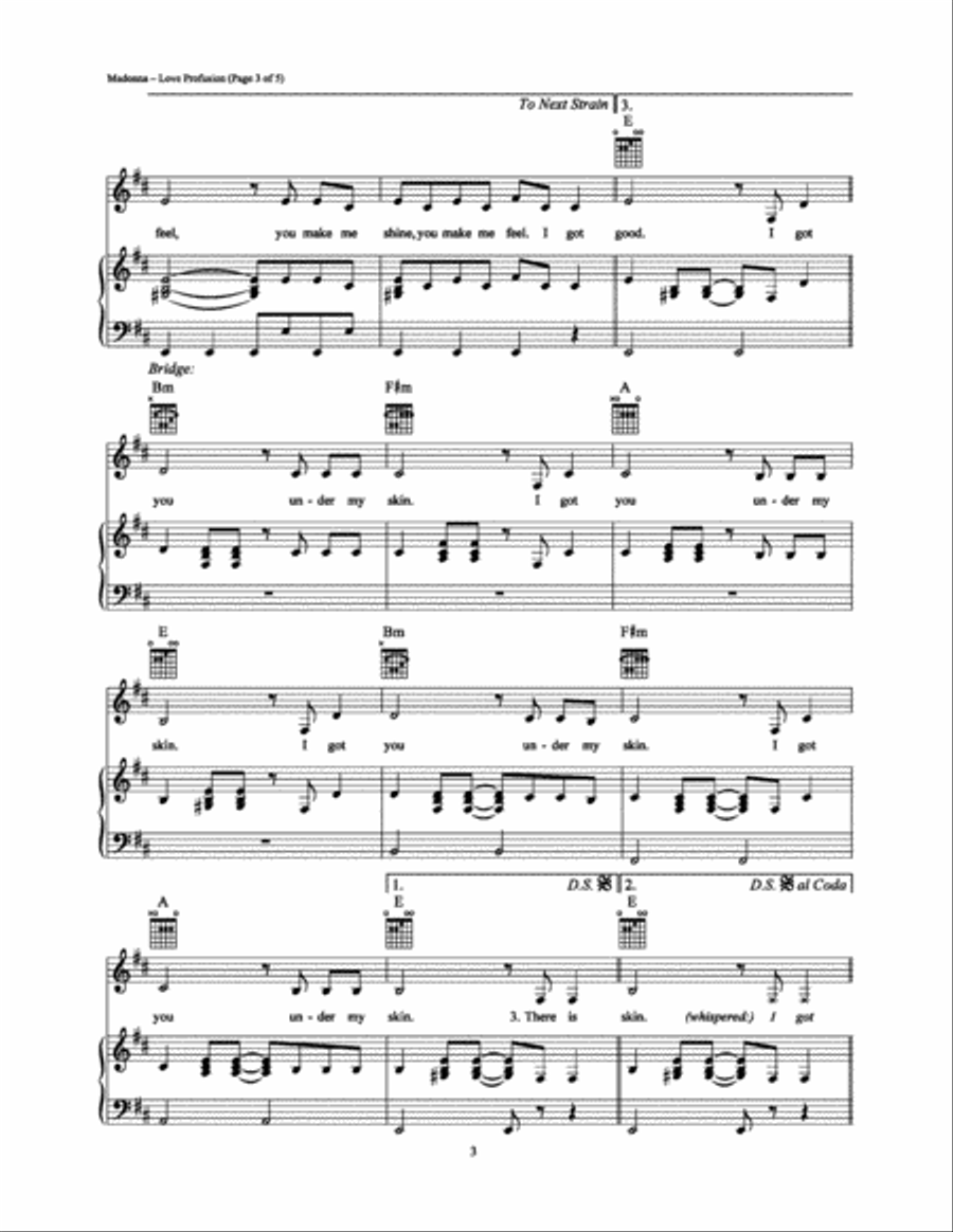 Love Profusion Piano, Vocal, Guitar scores gallery preview page 3