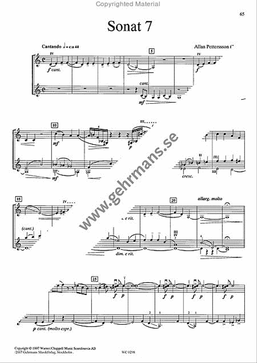 Sju Sonater Violin Solo scores gallery preview page 8