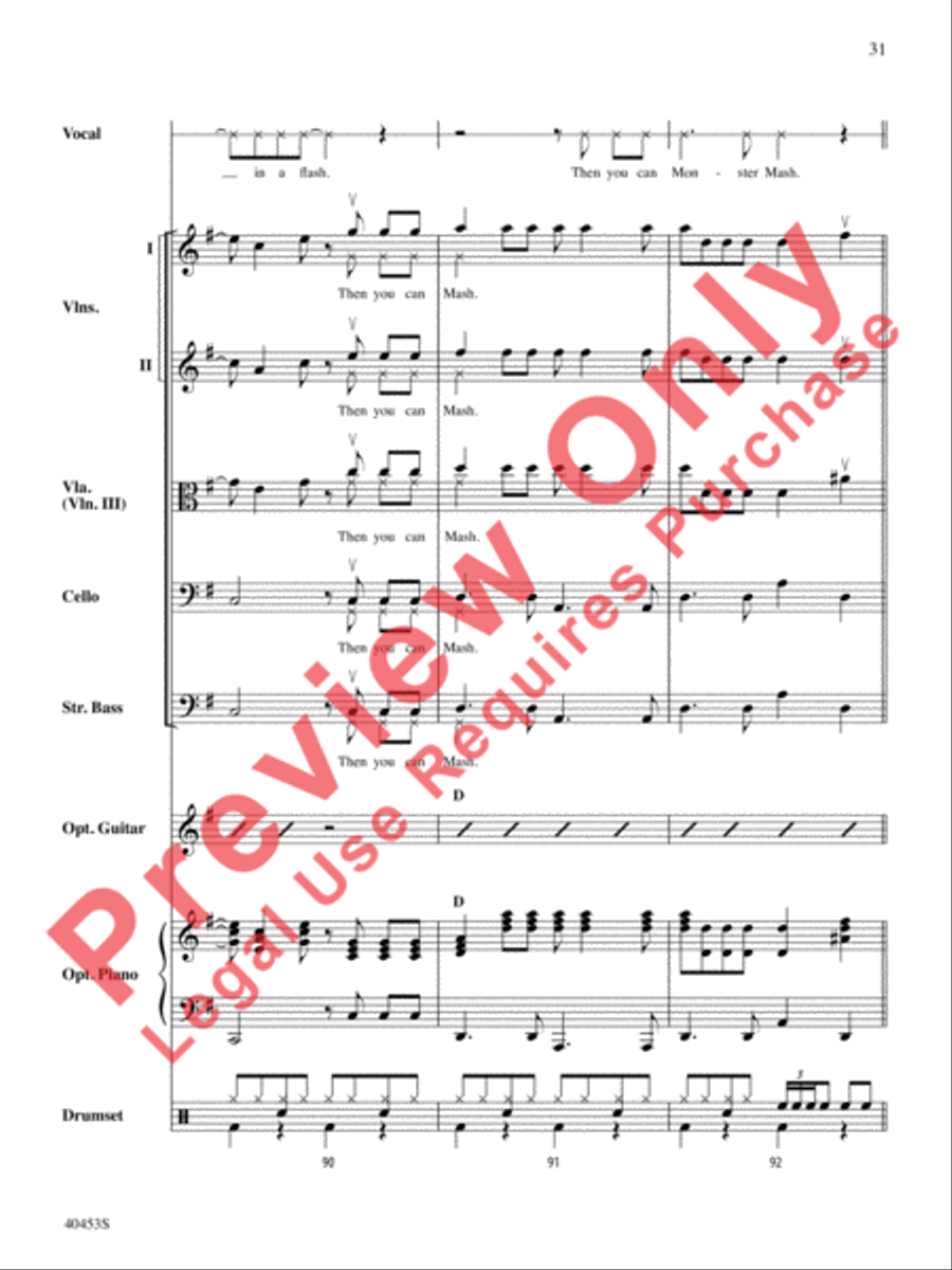 Monster Mash String Orchestra scores gallery preview page 32
