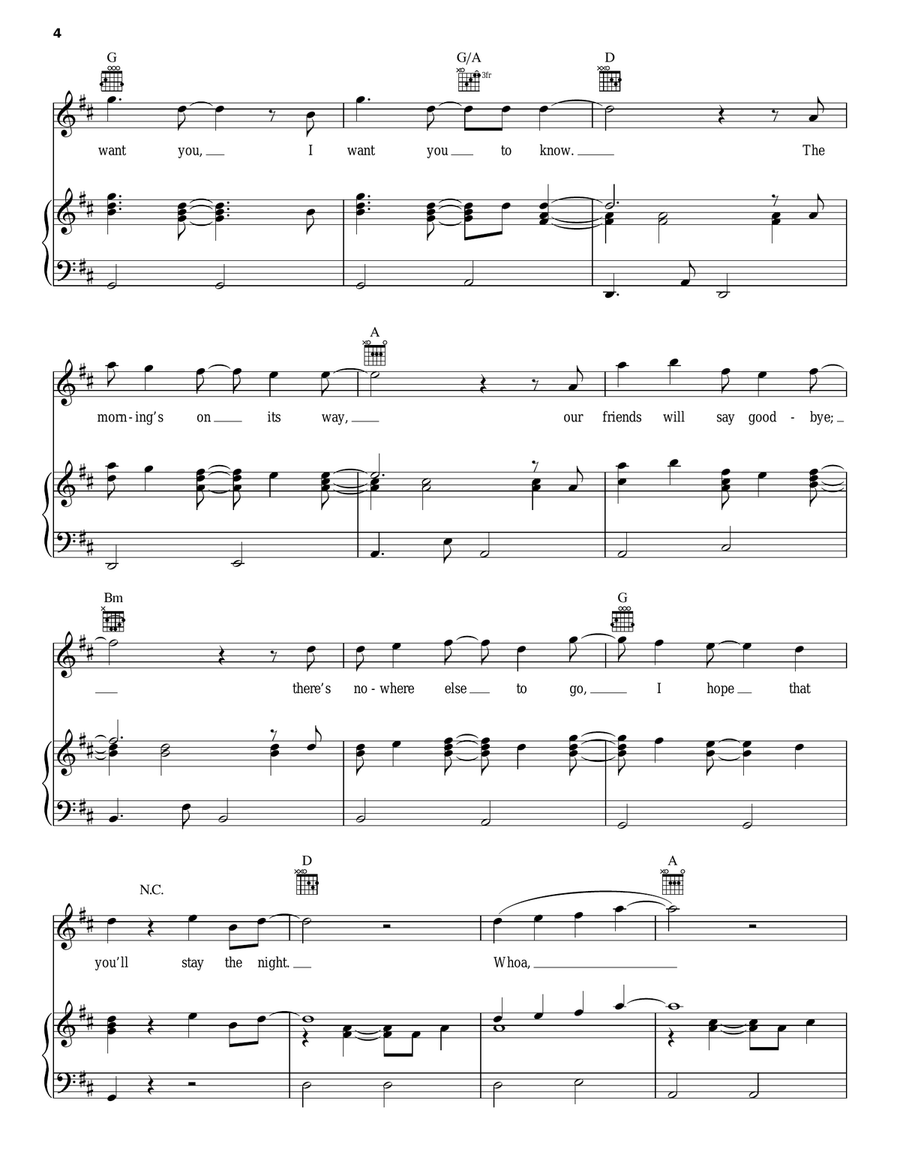 Stay The Night Piano, Vocal, Guitar scores gallery preview page 4