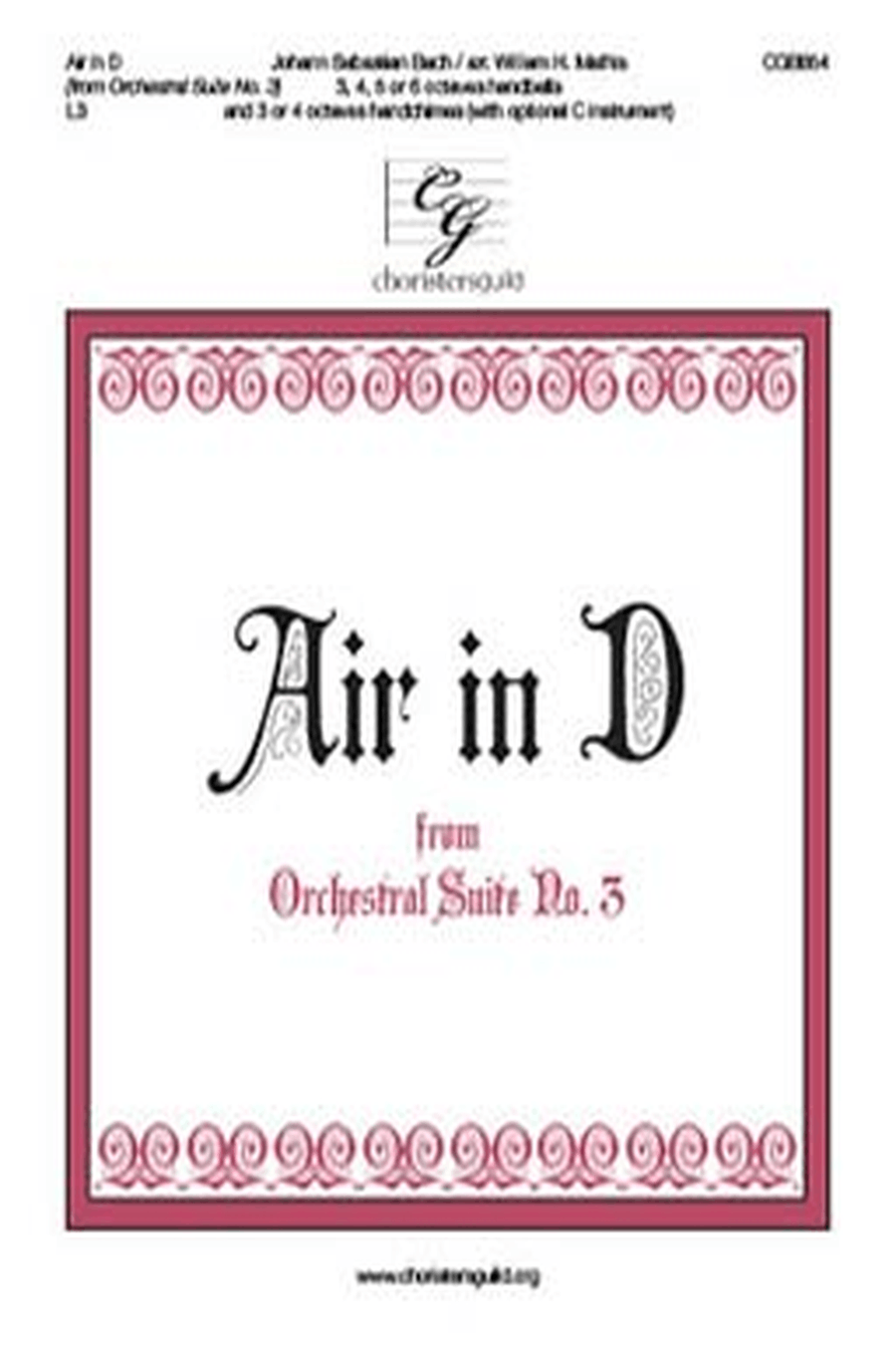 Air in D from Orchestral Suite No. 3 Handbell Choir scores gallery preview page 1