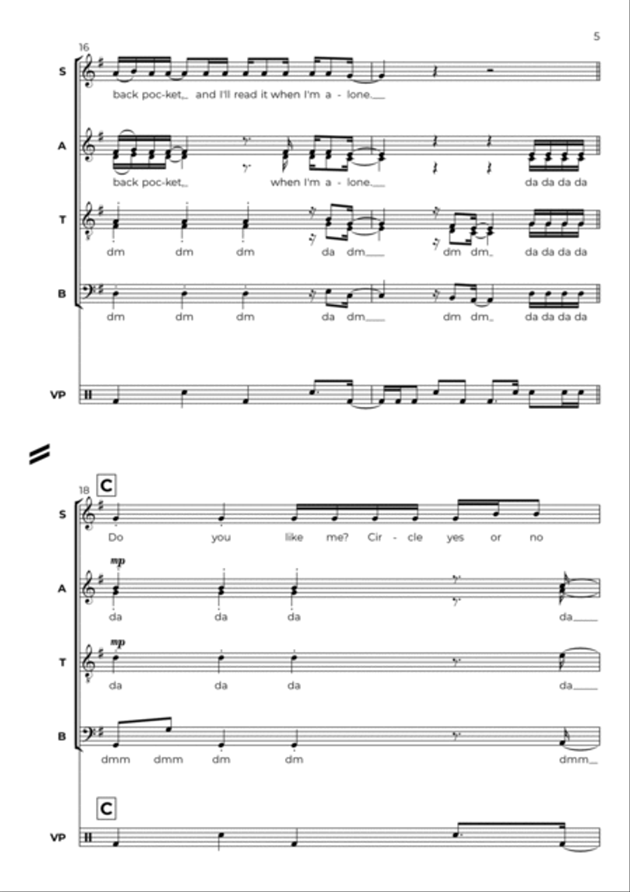 Back Pocket 4-Part scores gallery preview page 5