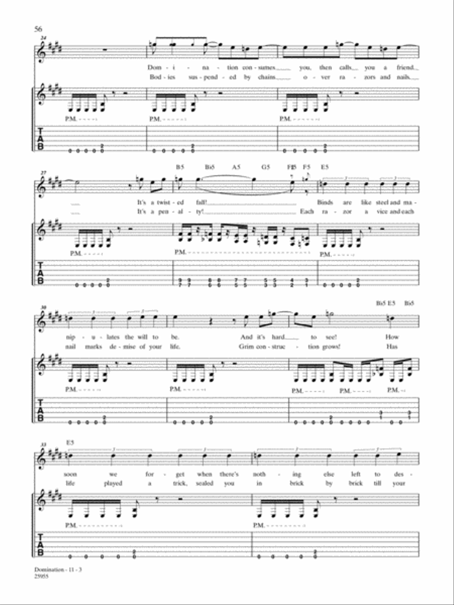Domination Guitar Tablature scores gallery preview page 3