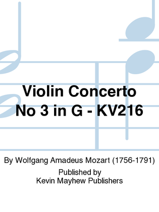 Book cover for Violin Concerto No 3 in G - KV216
