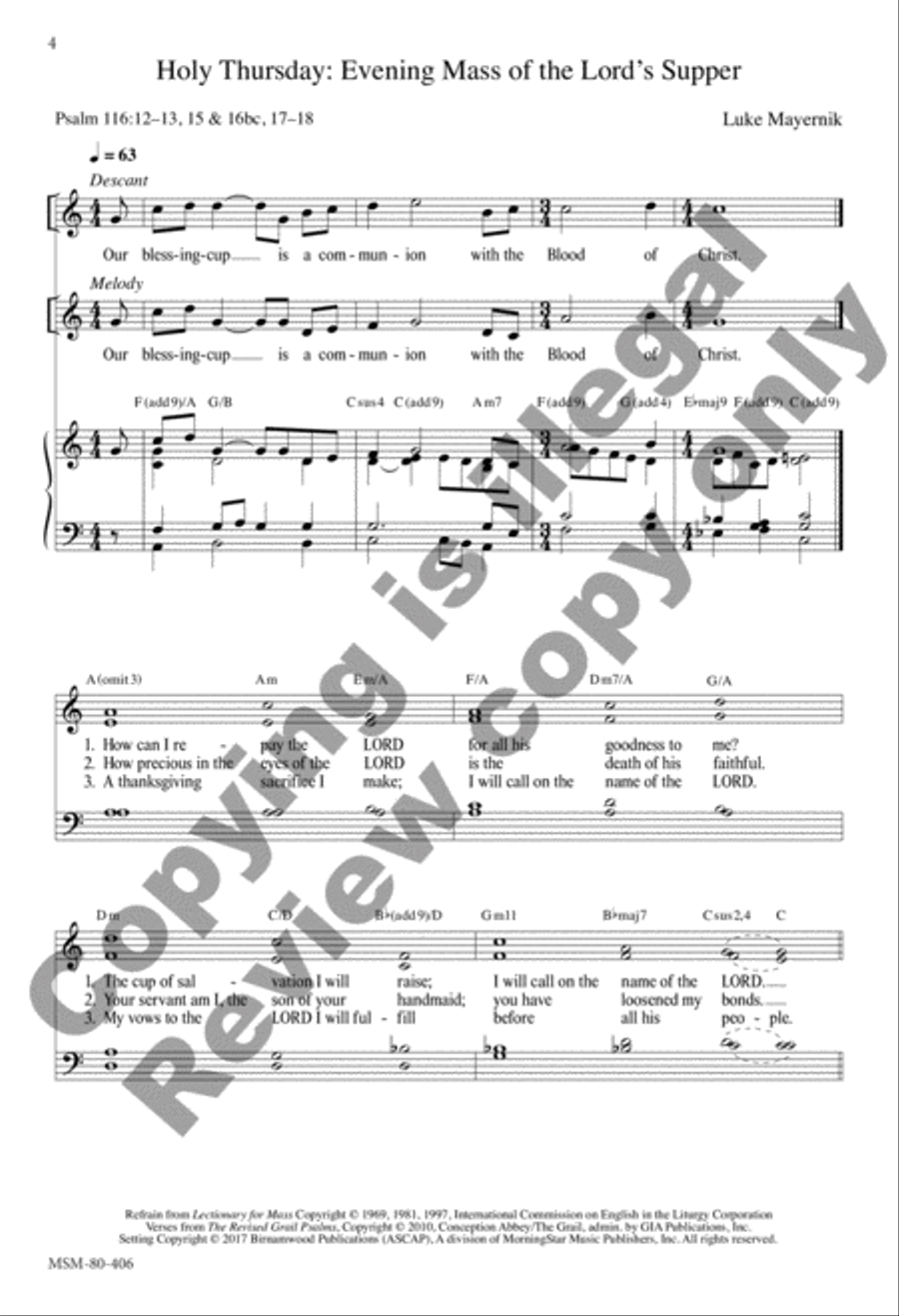 The Five Graces Psalter: Responsorial Psalms for Holy Week (Choral Edition) Choir scores gallery preview page 5