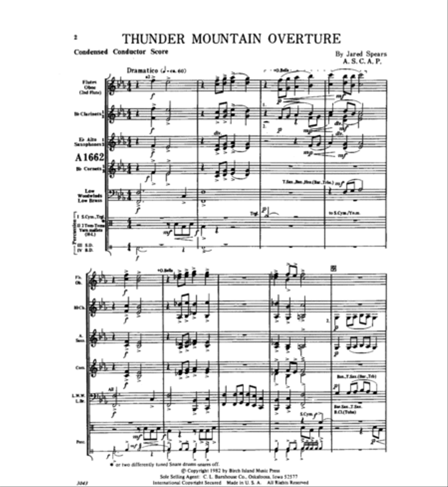 Thunder Mountain Overture Concert Band scores gallery preview page 3