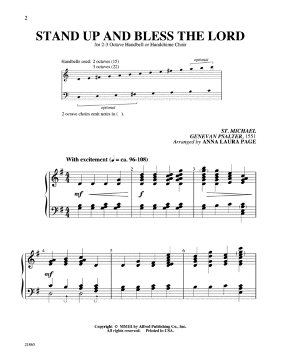 Stand Up and Bless the Lord Handbell Choir scores gallery preview page 2