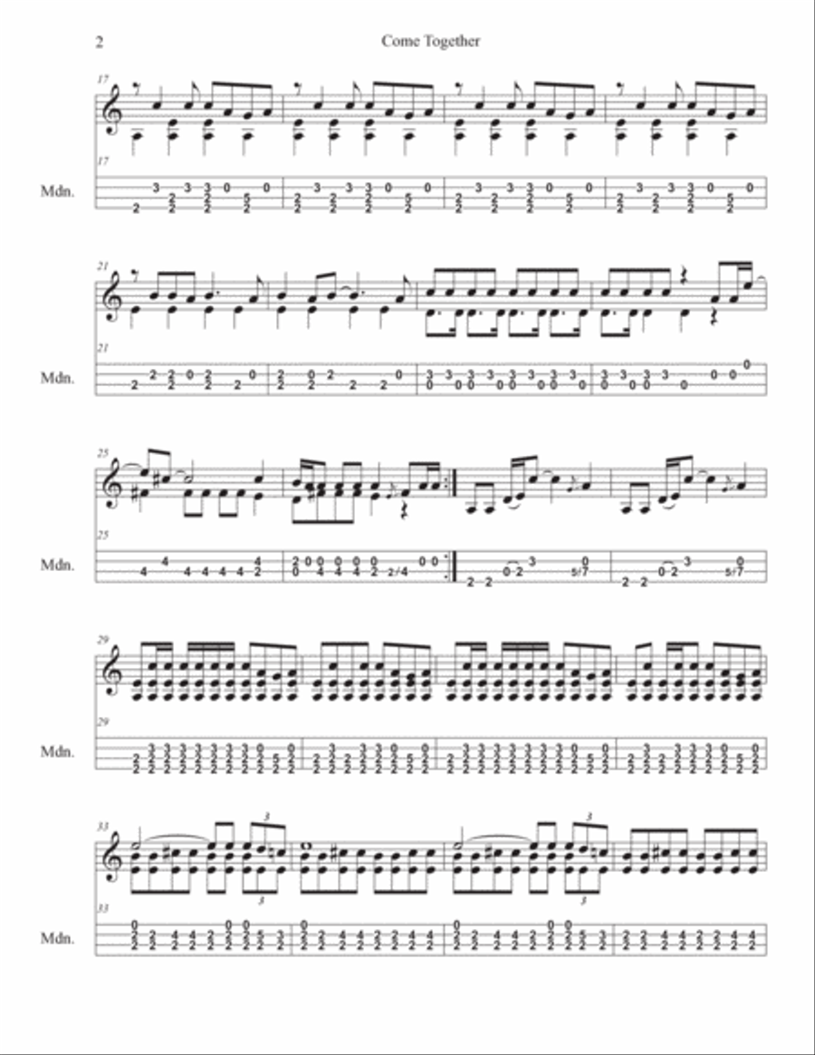 Come Together Come Together Mandolin scores gallery preview page 2