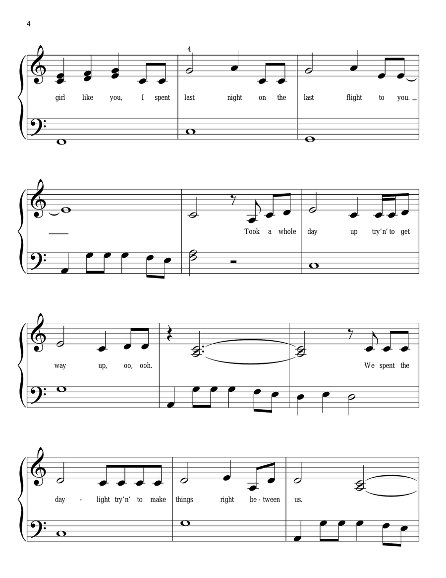 Girls Like You Easy Piano scores gallery preview page 4