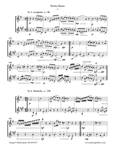 Mozart: 12 Duets K. 487 for Flute & Clarinet image number null